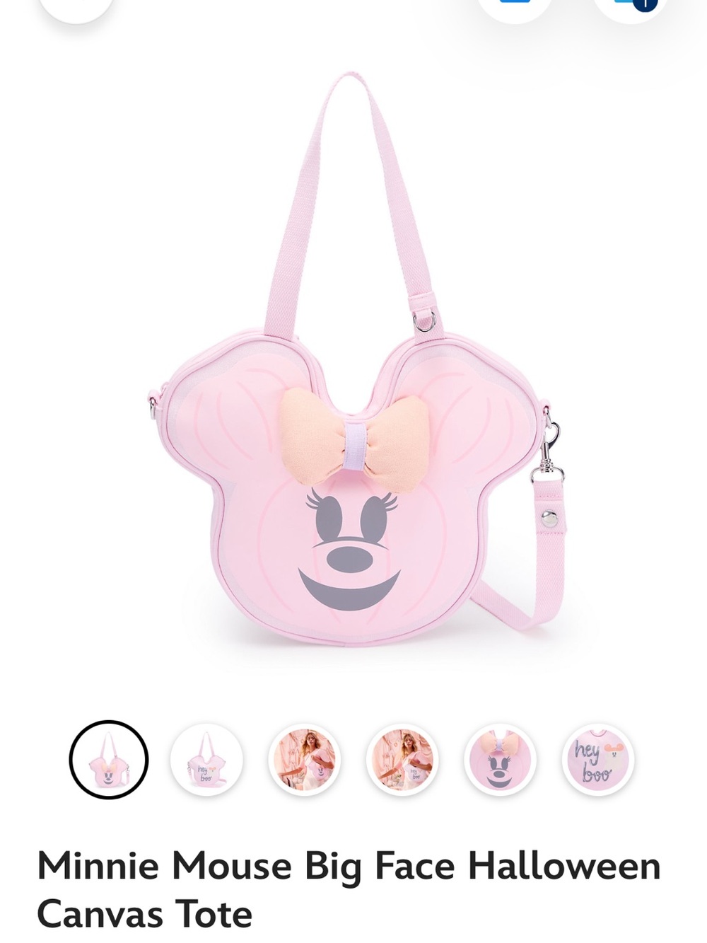 Cutie Ghost Pastel Minnie Mouse Bow Crossbody Bag with matching ears